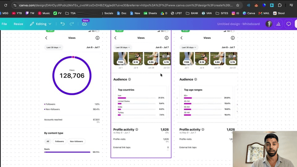 Bootcamp screenshot from an Instagram growth case study